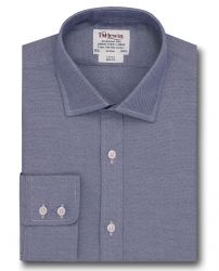 Мужская рубашка темно-синяя T.M.Lewin приталенная Slim Fit (51875)