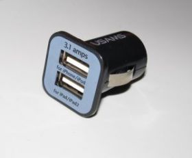 Мини 2port USB адаптер в прикуриватель автомобиля