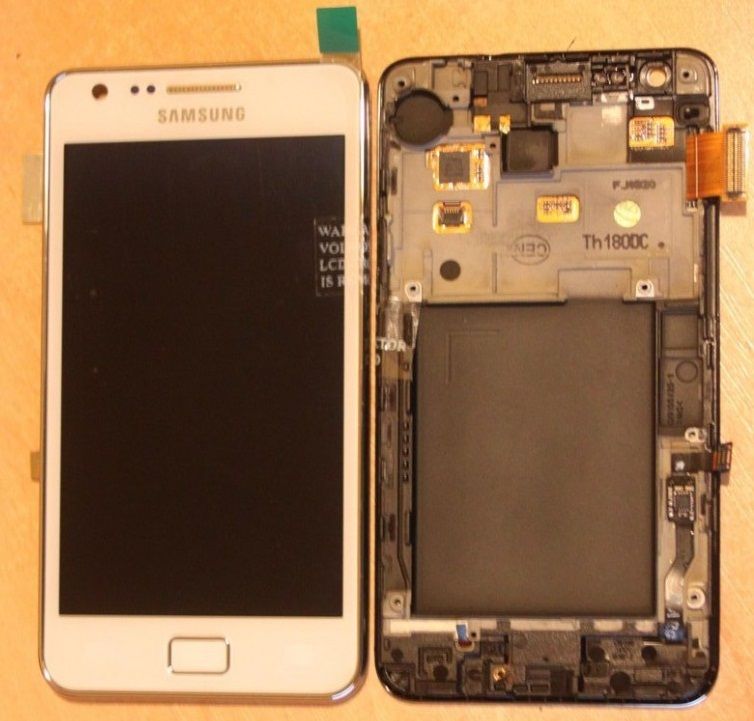 LCD (Дисплей) Samsung i9100 Galaxy S2 (в сборе с тачскрином) (в раме) (white) Оригинал
