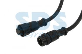 Соединительный кабель (2pin) герметичный (IP67) 2х1мм² 300V 0.40м черный REXANT