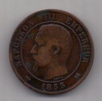 10 сантимов 1853 г. Франция