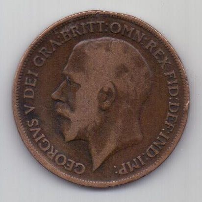 1 пенни 1917 г. Великобритания