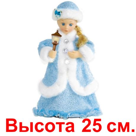Снегурочка со свечой, в голубом наряде, 25см.