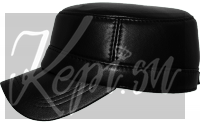 Конфедератка кожаная черная мужская шапка