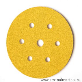 Шлифовальный круг на бумажной основе липучка  Mirka GOLD 150мм 6+1 отверстий P80 в комплекте 100шт.