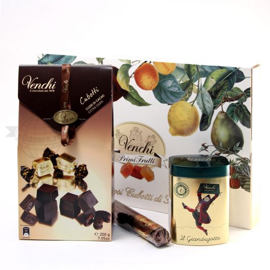 Подарочный набор шоколада и конфет Venchi Cubotti Frutti Giandujotto (Италия)