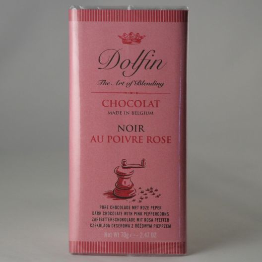 Шоколад Dolfin Горький с розовым перцем - 70 г (Бельгия)