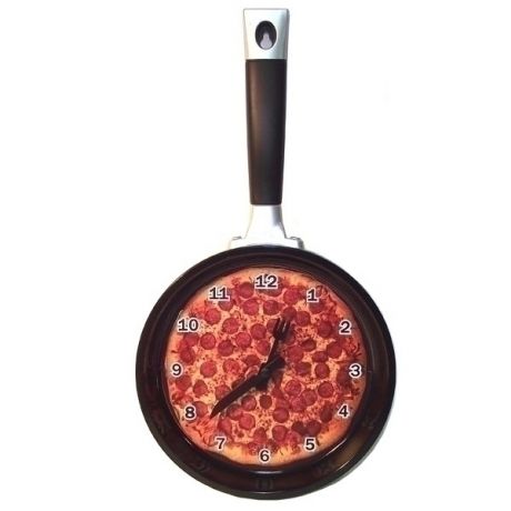 Часы-сковородка "Пица"
