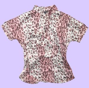 блузка леопардовая женская из атласной ткани