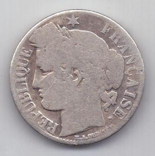1 франк 1871 г. К Франция