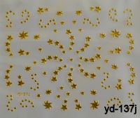 Наклейка для дизайна ногтей на клеевой основе "Золото", YD-137j