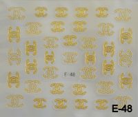 Наклейка для дизайна ногтей на клеевой основе "Золото", E-48