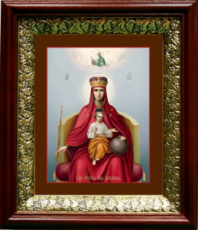Державная икона Божьей Матери (19х22), темный киот