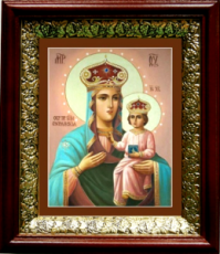 Озерянская икона Божьей Матери (19х22), темный киот