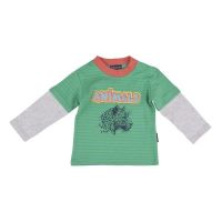 Майка для мальчика зеленая с серыми рукавами от Kogankids 012-123