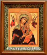 Страстная икона Божьей Матери (19х22), светлый киот