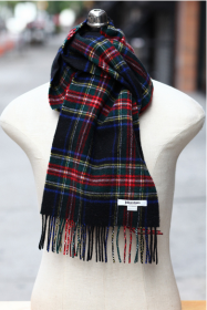 шарф 100% шерсть ягнёнка , расцветка королевский клан Стюартов (черный вариант) плотность 6
