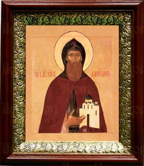 Даниил Московский (19х22), темный киот