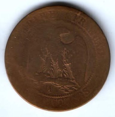 10 сантимов 1861 г. А Франция