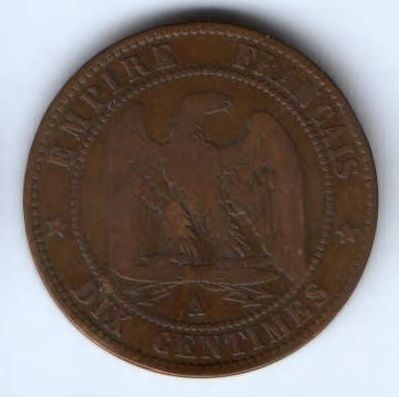 10 сантимов 1863 г. А Франция
