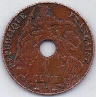 1 цент 1939 г. Индокитай (Франция)
