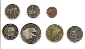Животный мир Северной Америки США индейская резервация Лос-Койотес набор  2011(7 монет)