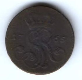 1 грош 1765 г. редкий год Польша