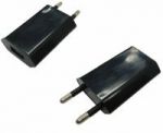 Вилка USB плоский черный (1000 mA, 5V)