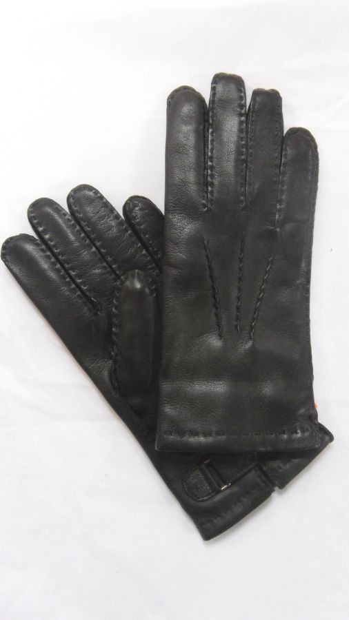 Перчатки зимние кожаные мужские HRAD 1589 (wool) Black