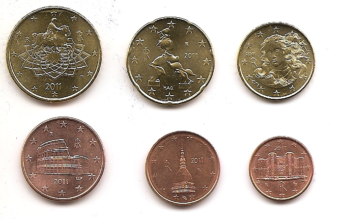 Сторона монеты 6 букв. Евроценты Италии. 1 Евроцент 2002 Италия. 6 Евроцентов. Монеты евроценты Лев\.