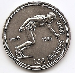 Спринт Олимпиада в Лос-Анджелесе 1984 1 песо Куба 1983