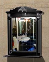 Зеркало с полкой для ванной "Руссильон PROVENCE-80 черное дерево"