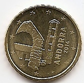 10 центов Андорра  2014, регулярная UNC