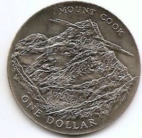 Маунт Кук  1 доллар Новая Зеландия 1970