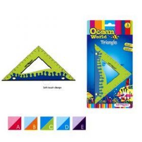 Треугольник "Ocean World. Soft touch", 45°, 12см, обрезиненный корпус, блистер (арт. KR970563-1)