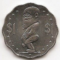 Морской бог Тангароа  1 доллар Острова Кука 2010