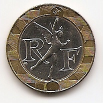 10 франков Франция 2000