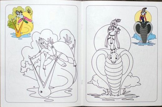 детская книга раскраска с Маленьким Кришной