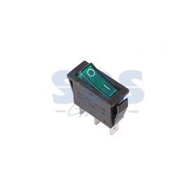 Зеленый клавишный выключатель 250В 15А (3с) ON-OFF с подсветкой (RWB-404, SC-791, IRS-101-1C)