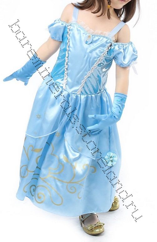 Платье костюм Золушки голубое размер 120