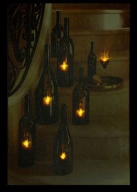 Световая картина "Романтика" (свечи в бутылках)