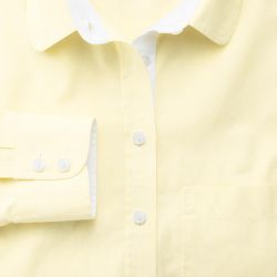 Женская рубашка светло-желтая с белым Charles Tyrwhitt приталенная Fitted (WD048YLW)