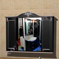 Зеркальный навесной шкаф "Руссильон PROVENCE Комби-L черный"