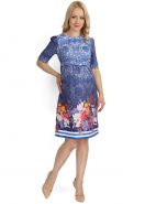 SALE! Платье "Олмис" васильковое с цветами для беременных и кормящих