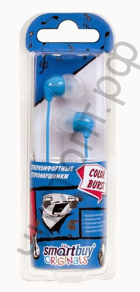 Наушники SmartBuy® COLOR BURST, синие вакуум. (SBE-5800)