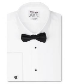 Мужская рубашка под бабочку, под смокинг белая T.M.Lewin приталенная Slim Fit (42296)