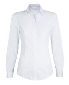 Женская рубашка под запонки белая хлопок T.M.Lewin приталенная Fitted (53428)