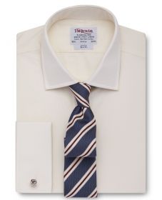 Мужская рубашка под запонки цвета шампань T.M.Lewin приталенная Slim Fit (48344)