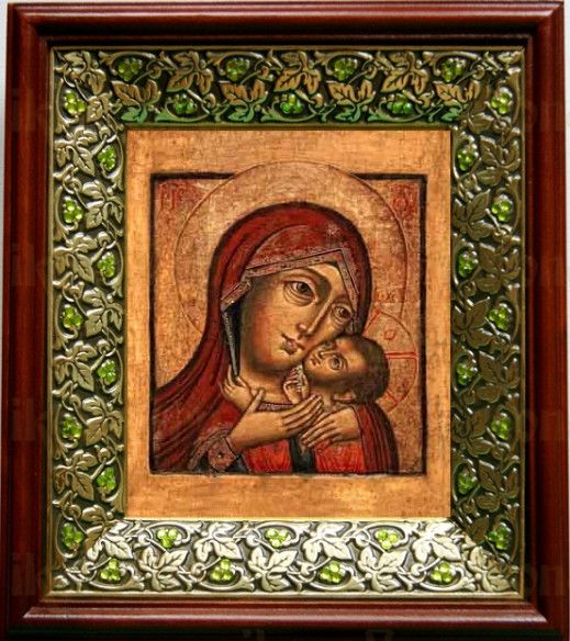 Касперовская икона Божьей Матери (21х24), киот со стразами