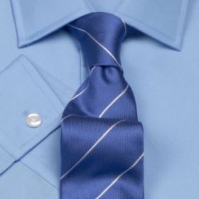 Мужская рубашка синяя T.M.Lewin приталенная Fully Fitted (40440)